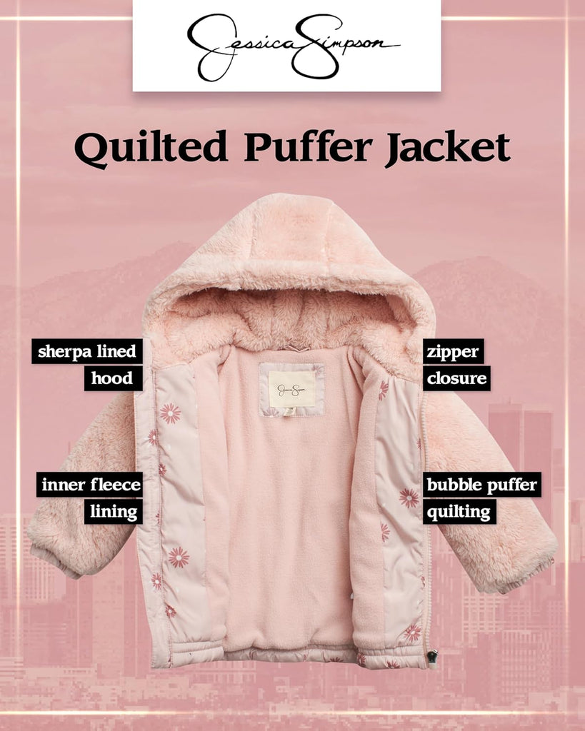 Toddler Girls Quilted Puffer Jacket Sherpa Lined ( - )