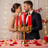 5 Arm Baby Candelabra Gold Glossy 8 Inch Taper Candle Holders Gothic Decorations Candlesticks Holder Home Decor
