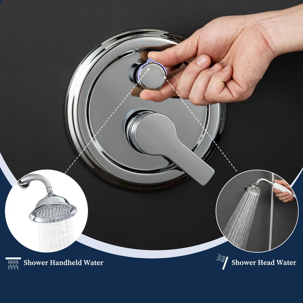 Rainfall Shower Head Set Wall Mount Shower System Vintage Shower Fixtures Set 8 Inch Overhead Shower Kit 2 Function