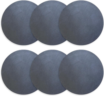 Placemats - Round 15" Faux Leather Table Mats for Dining, Heat Resistant & Non-Slip Washable Table Decor - Set of 6