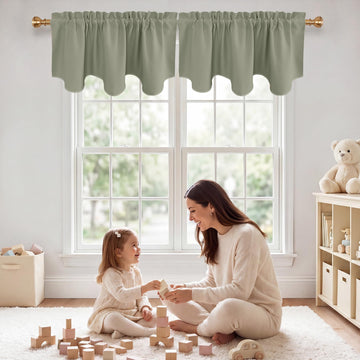 Blackout Valances for Sage Green Kitchen Window Valance Curtains