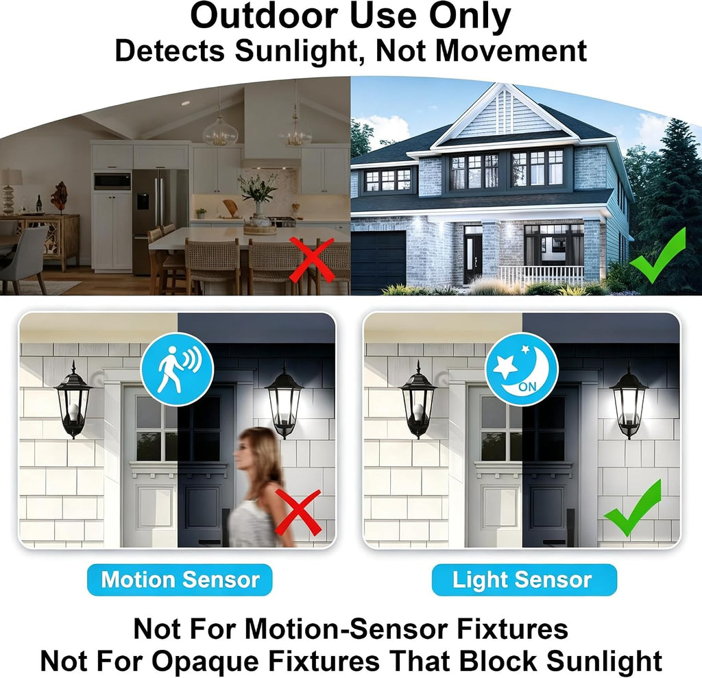 Outdoor Dusk to Dawn Sensor LED Light Bulbs,60W Daylight Porch Outside