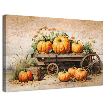 Retro Farmhouse Wall Art Pumpkins Pictures Wall Decor Kitchen Dinner Room Decorations Rustic Still Life Canvas Prints