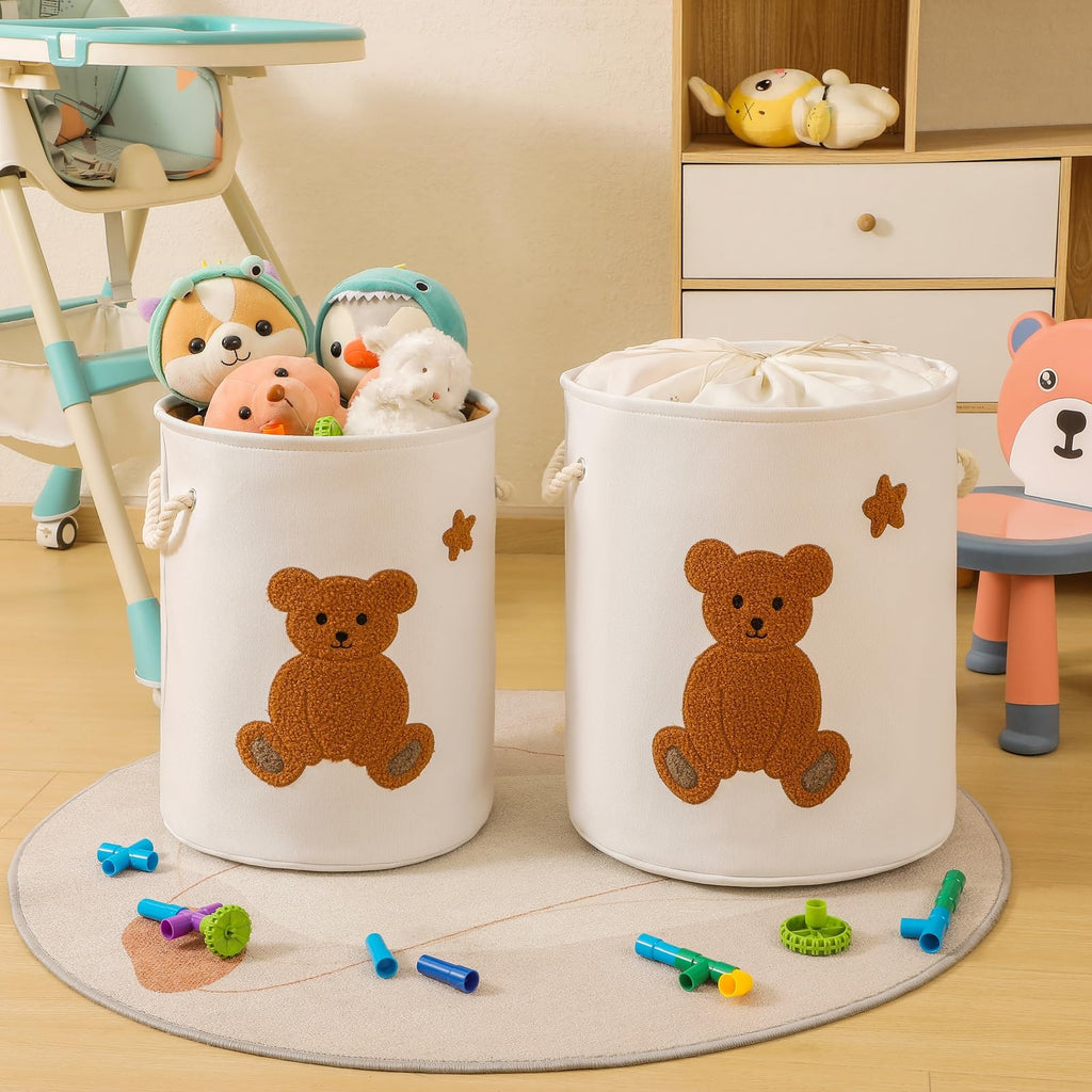 Kids Laundry Basket Nursery Hamper Baby Laundry Basket Stuffed Animal Toys Storage Baskets for Toddler Room Decor