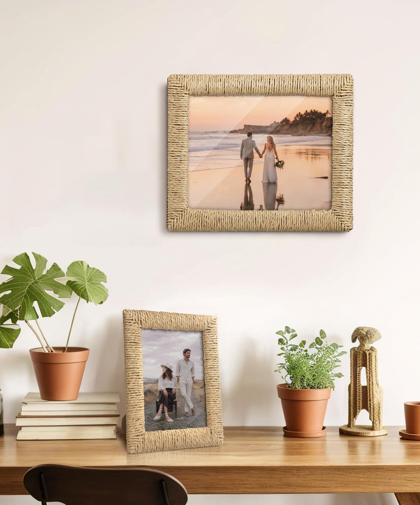 Boho 8x10 Picture Frame Rattan 8 x 10 Photo Frame