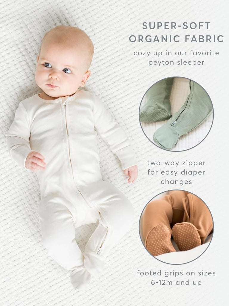 Zip-Up Footed Sleeper with Way Zipper - Organic Cotton Pajamas