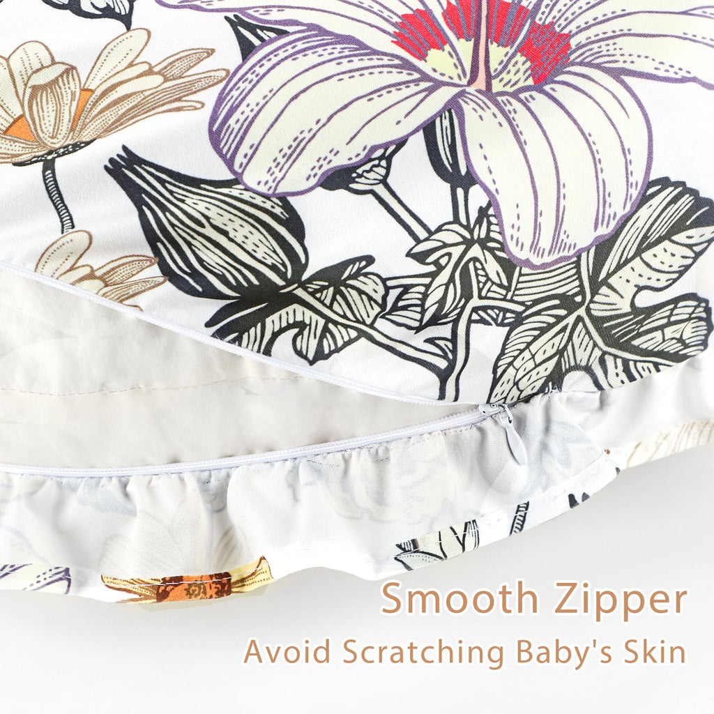 Ruffled Nursing Pillow Cover, Removable Stetchy Case for Breastfeeding Pillows, Ultra Soft and Breathable Feeding