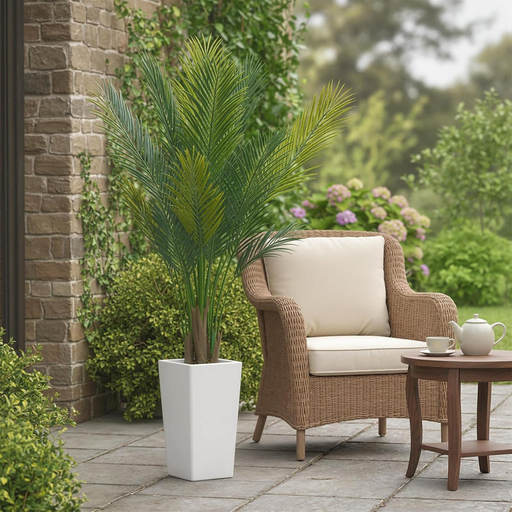 5FT Artificial Artificial Areca Palm Tree with Pot, Fake Tree in Planter