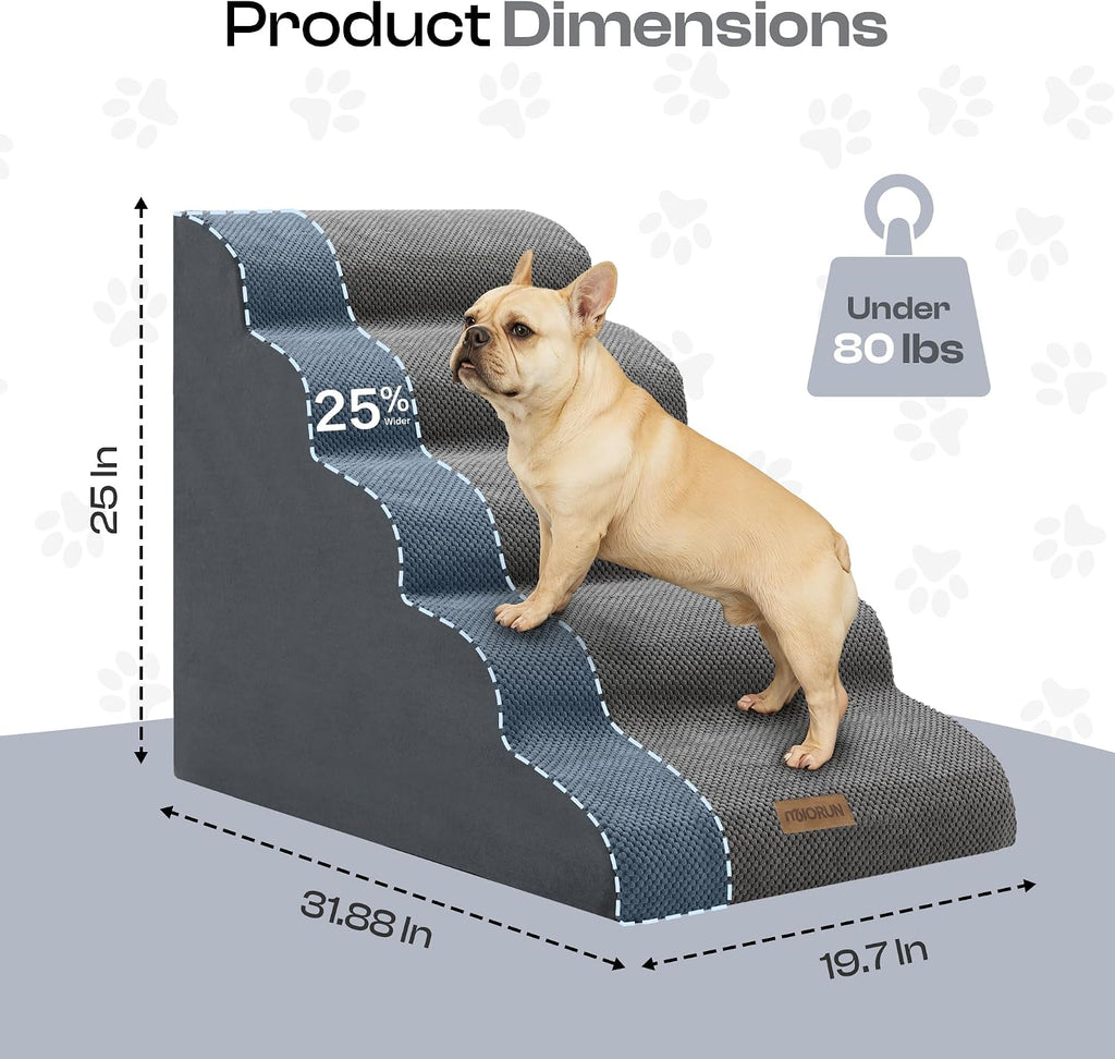 Extra Wide Dog Stairs for Large Dogs, 25" H Pet Steps for High Beds