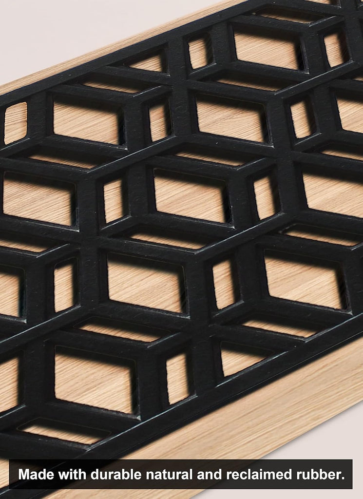 Rubber Stair Treads Non-Slip Outdoor 35"x10" (5-Pack) - Hexagon Anti-Slip Step Mat