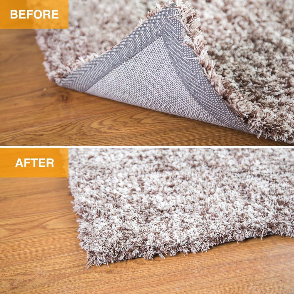 Vacuum Tech Rug Pad Gripper for Hardwood Floors No Damage Tape - Set of 12