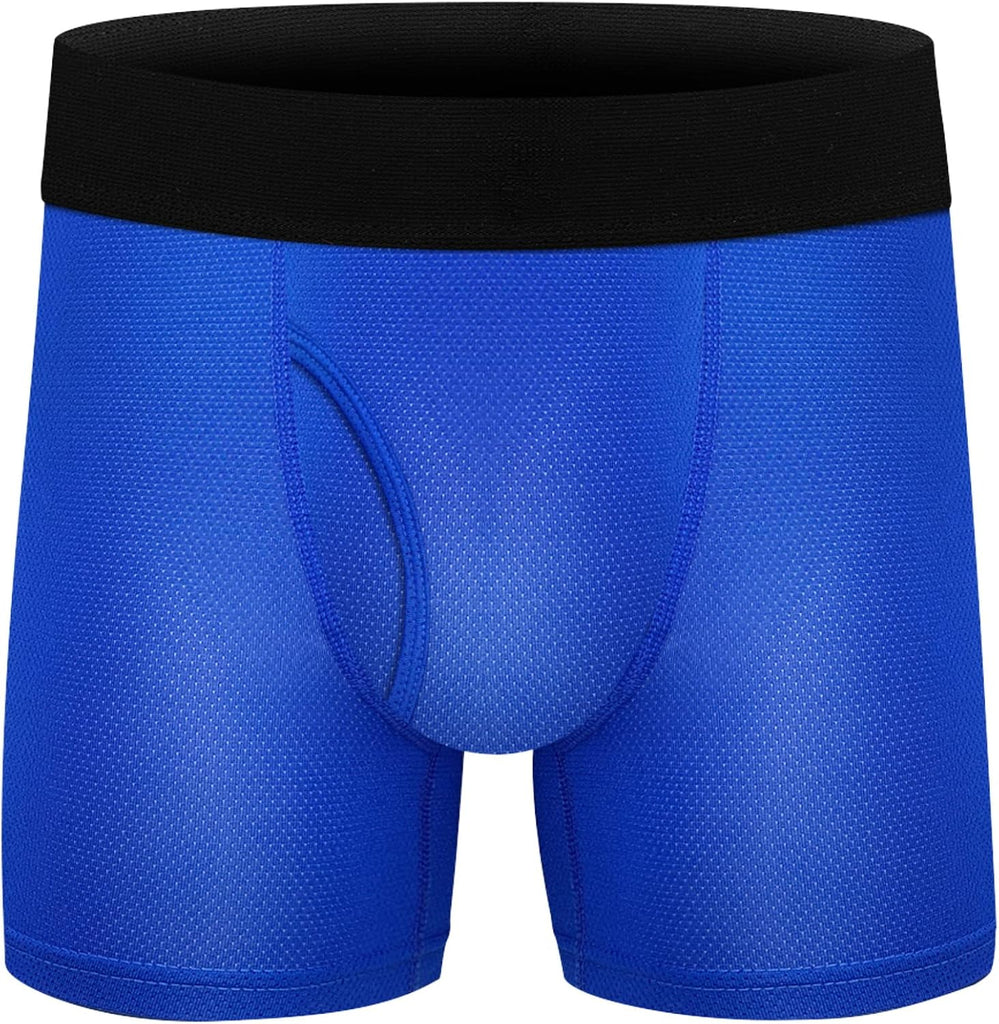 Boys Boxer Briefs,Cotton Toddler Underwear Breathable Mesh Performance Sport Big Boy Boxer Briefs with Fly 5Pack
