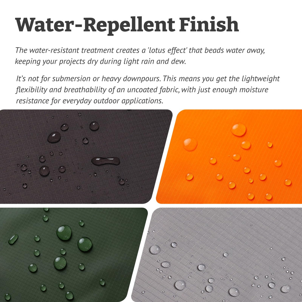 Outdoor Fabric by the Yard - White Ripstop Fabric - Water Repellent, Lightweight Polyester Fabric for Sewing, Covers