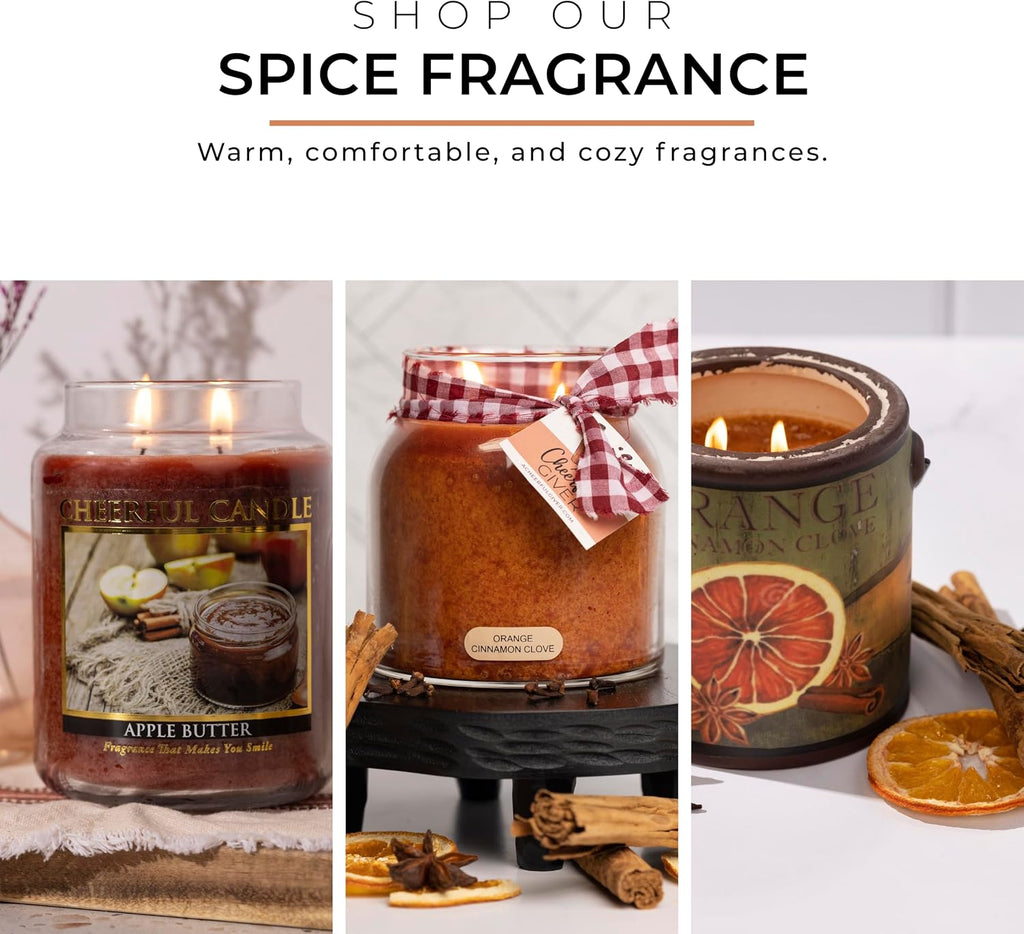 Orange Cinnamon Clove - 34oz Papa Scented Candle Jar with Lid - Keepers of the Light - 155 Hours of Burn Time, Gift - Set of 34