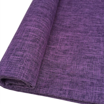 Couch Upholstery Fabric, Slub Linen Type Cloth Material for Car Seat Sofa Repair (19 Purple, 10 Yard)