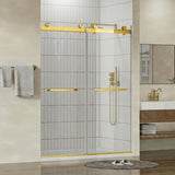 56"-60" W x 75" H Frameless Shower Door, Double Sliding Shower Door, 5/16"(8mm) Clear Tempered Glass