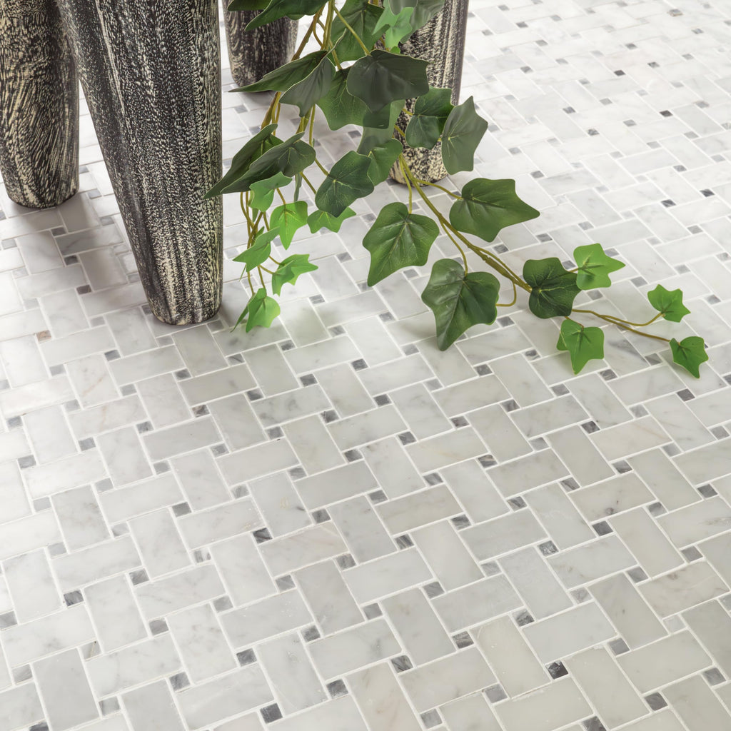 Marble Floor Wall Tile | Carrara White | 12" x 12"