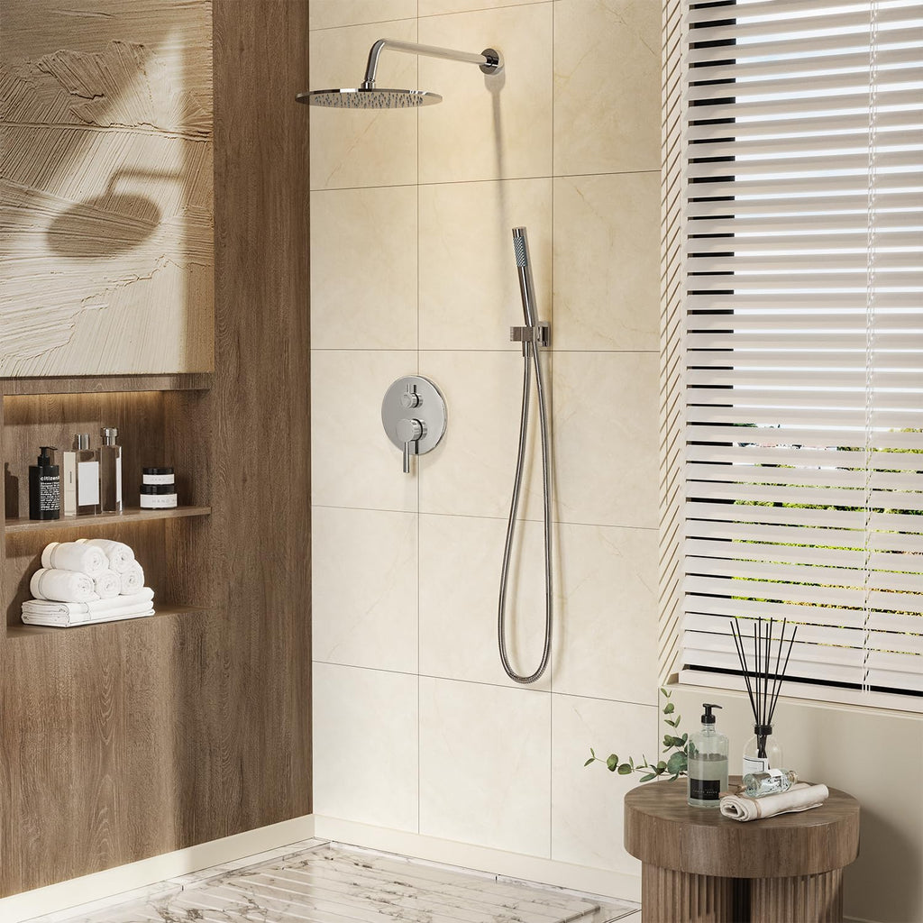Shower System, 10" Wall Mounted Shower Faucet Set, Chrome