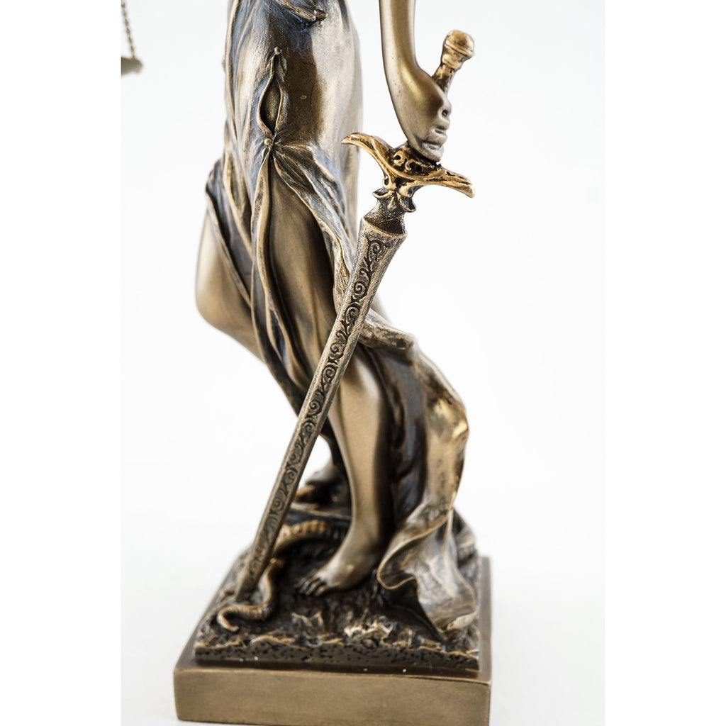 Bronze Finish Lady Justice 12.5 Inch Statue Sculpture
