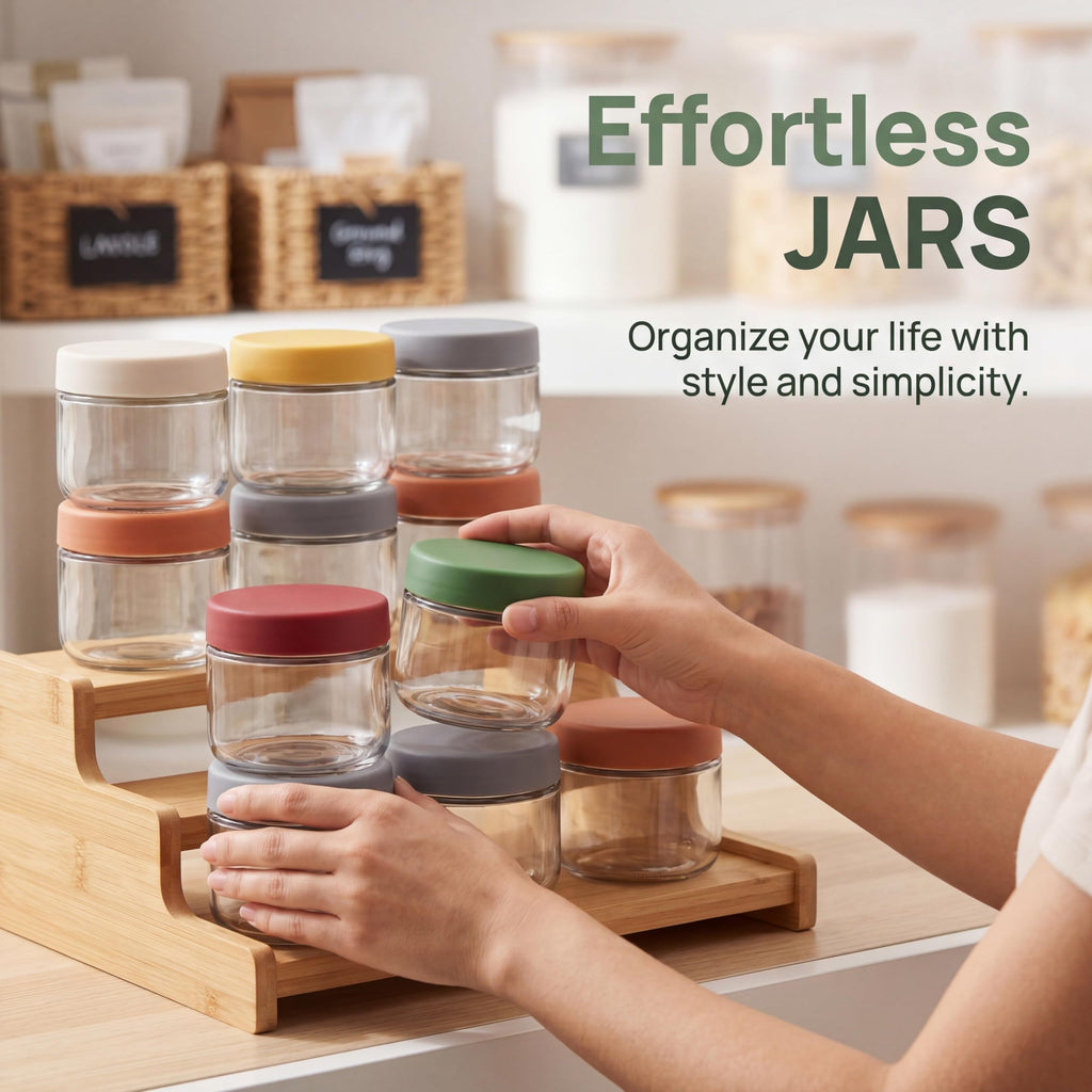 10 oz Small Glass Containers with Lids, Food Storage Jars, 6pk