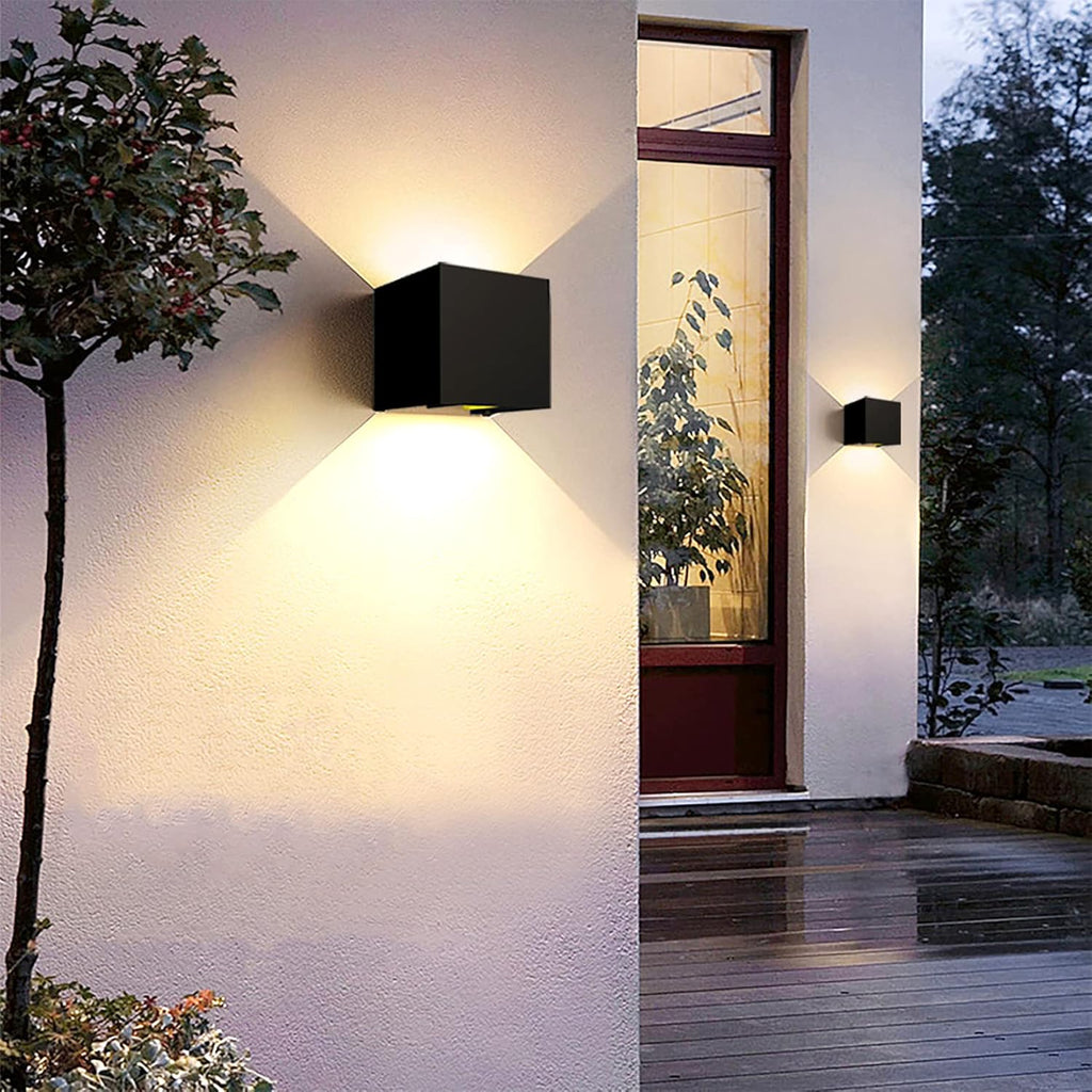 2 Pack LED Outdoor Wall Lights Exterior/Interior, Up and Down Lights IP65 Waterproof Wall Sconces