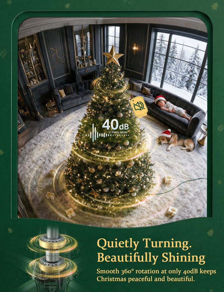 Musical Rotating Christmas Tree Stand, 360°, 9FT