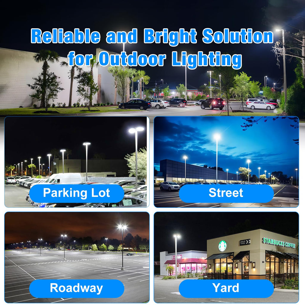 LED Parking Lot Light, 150W, 21, 5000K, Shoebox Light with Dusk to Dawn Photocell, Adjustable Arm Mount, IP66