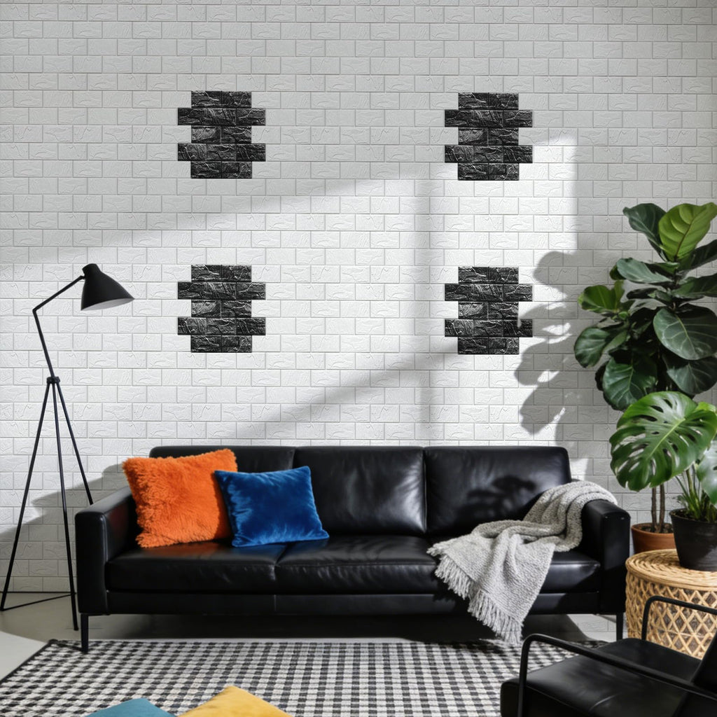 Peel and Stick 3D Wall Panels 12x12in PVC 10 Pack White