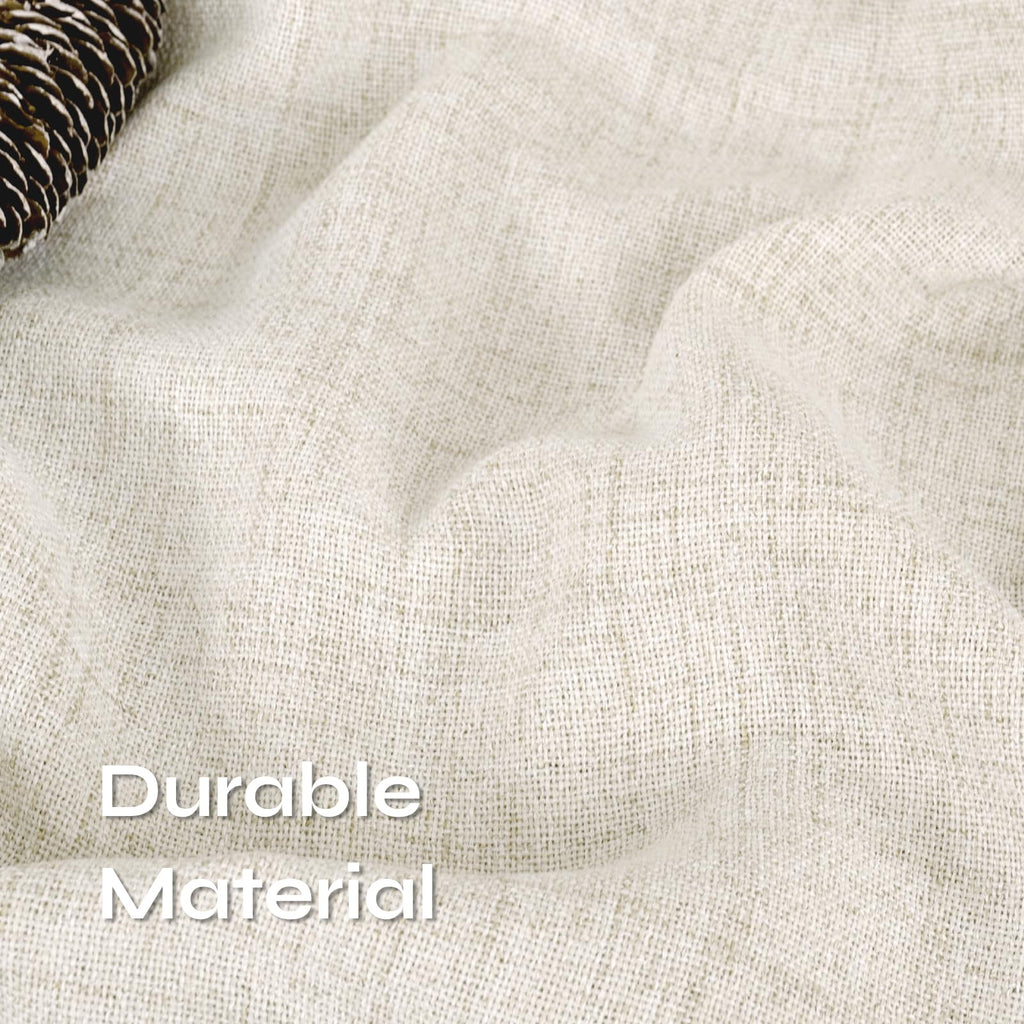 96 Inch Length Linen Semi Sheer Curtains 2 Panels