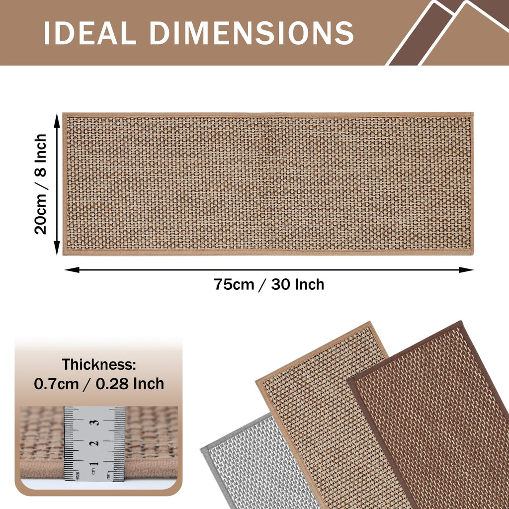 Non Slip for Wooden Steps, 15 Pack, 8"x 30", Beige