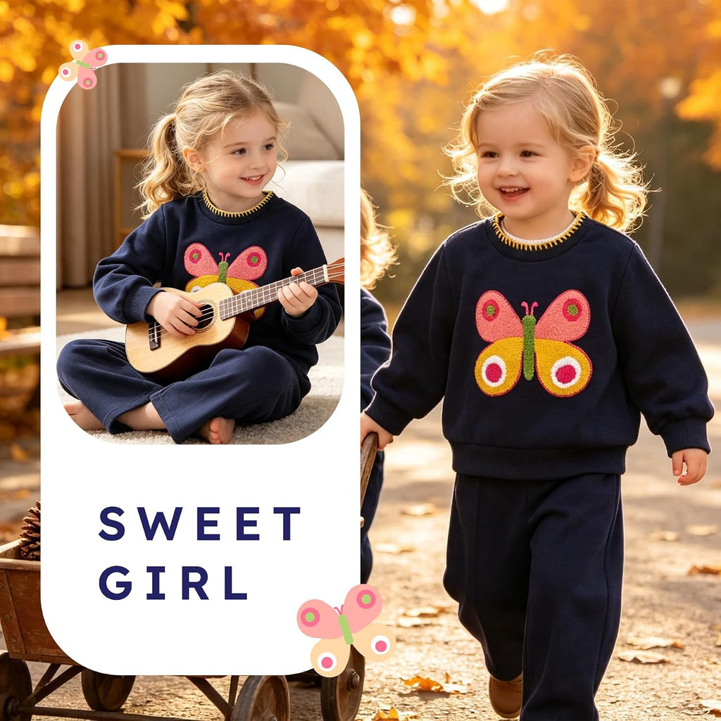 Toddler Girl Fall Clothes Baby Sweatsuit Long Sleeve pants set