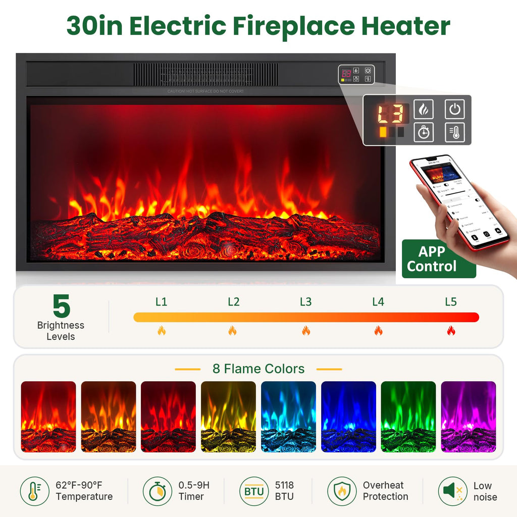 136" Fireplace TV Stand, 3-in-1 Modular: Mantel+ Bookcases+ Cabinets