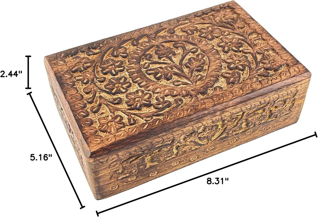 Wooden Keepsake Box Memory Keepsakes Handmade Mini Jewellery Box, Floral Design