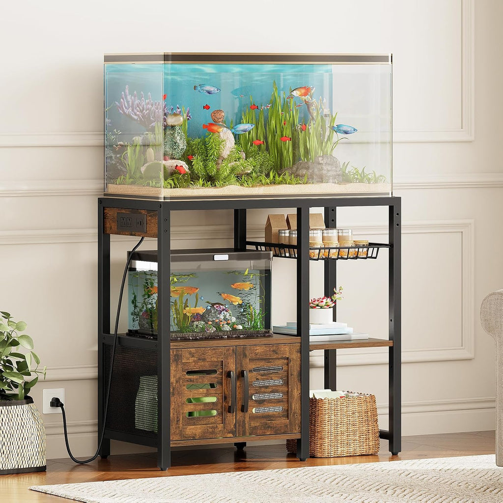 20 Gallon Aquarium Stand, Fish Tank Stand with Charging Station