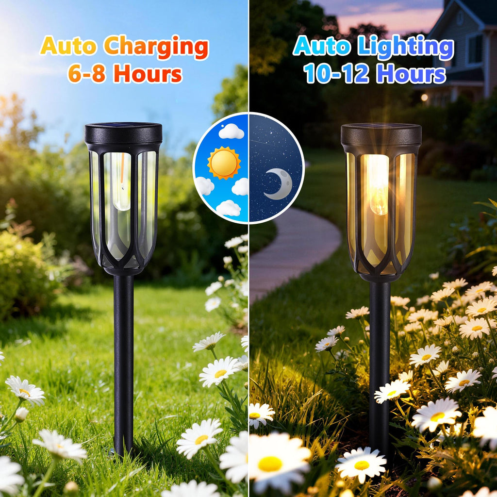 8 Pack Solar Pathway Lights,Warm White