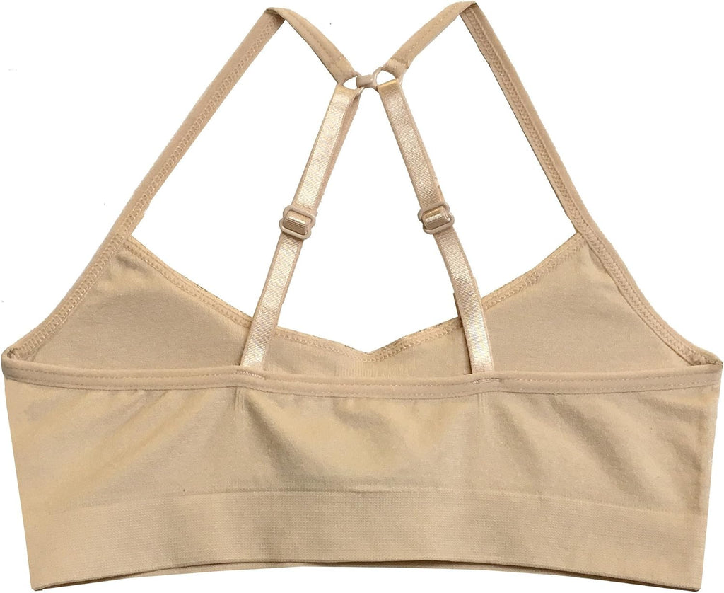 Girls Padded Training Bra Pack - Crop Cami Training Bras for Girls. Seamless Bra Design with Removable Padding