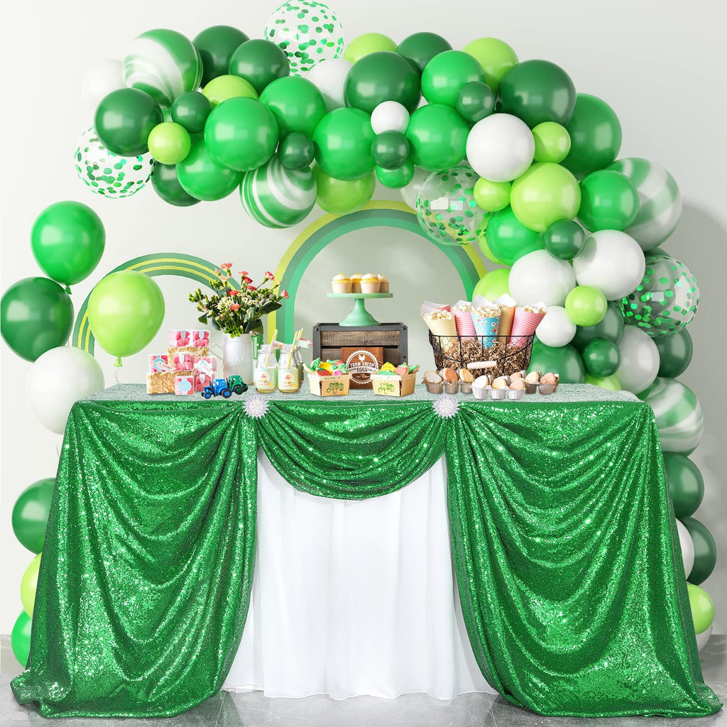 Green Sequin Tablecloths St. Patrick's Day Holiday Christmas Decorations