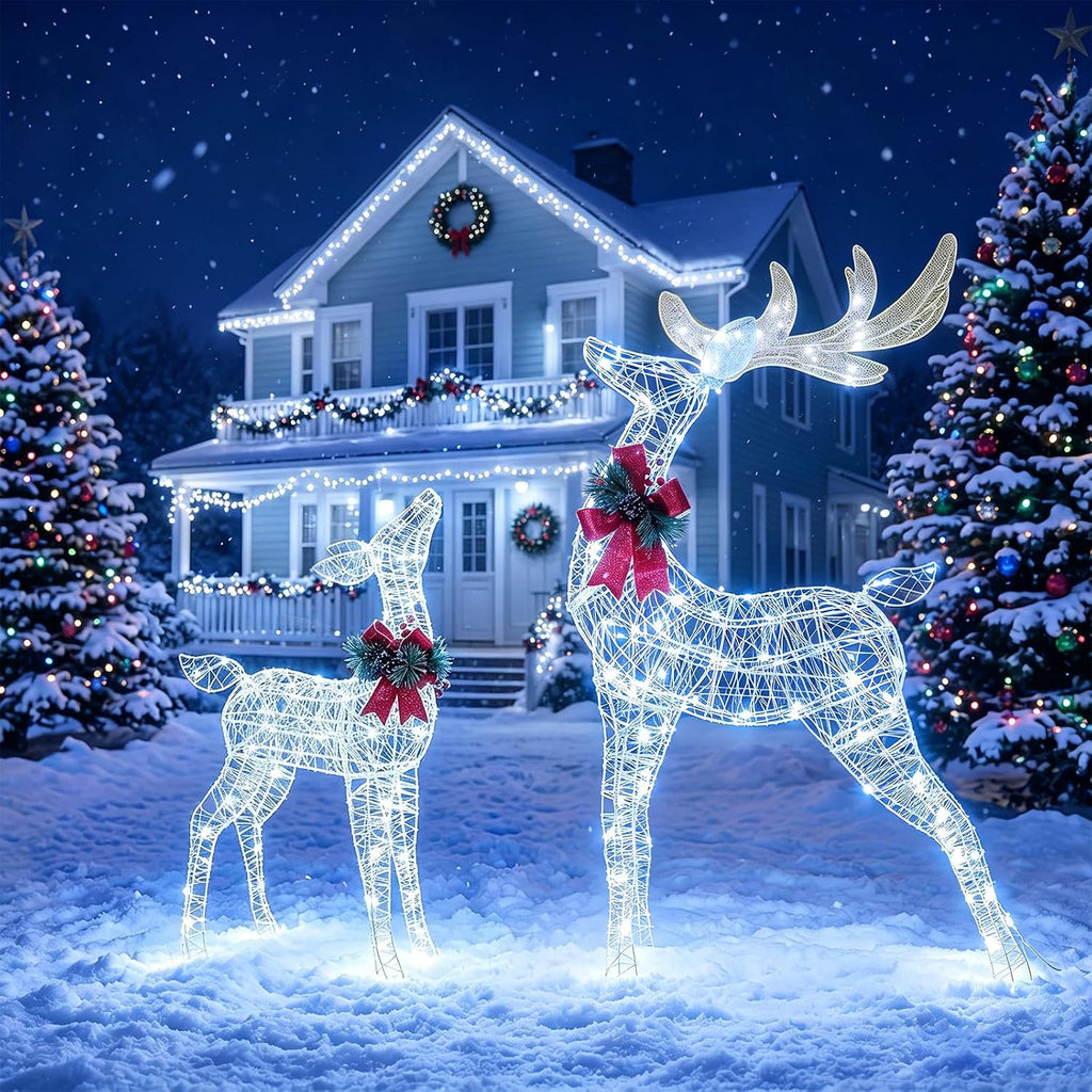4.4 FT Christmas Lighted Reindeer, Outdoor Christmas Decorations