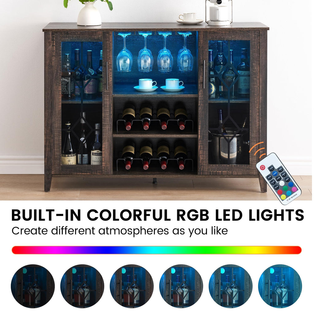 Wine Bar Cabinet with LED Light | Casa Home Living
