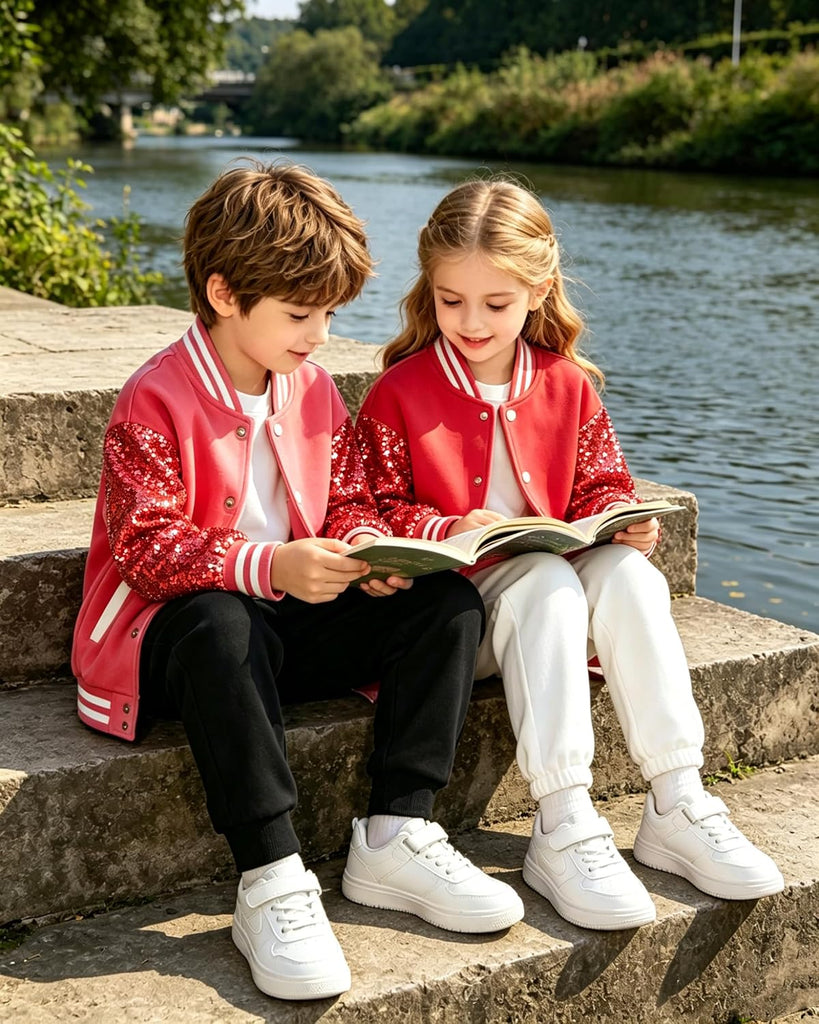 Kids Varsity Baseball Bomber Jacket Uniform Unisex Boys Girls