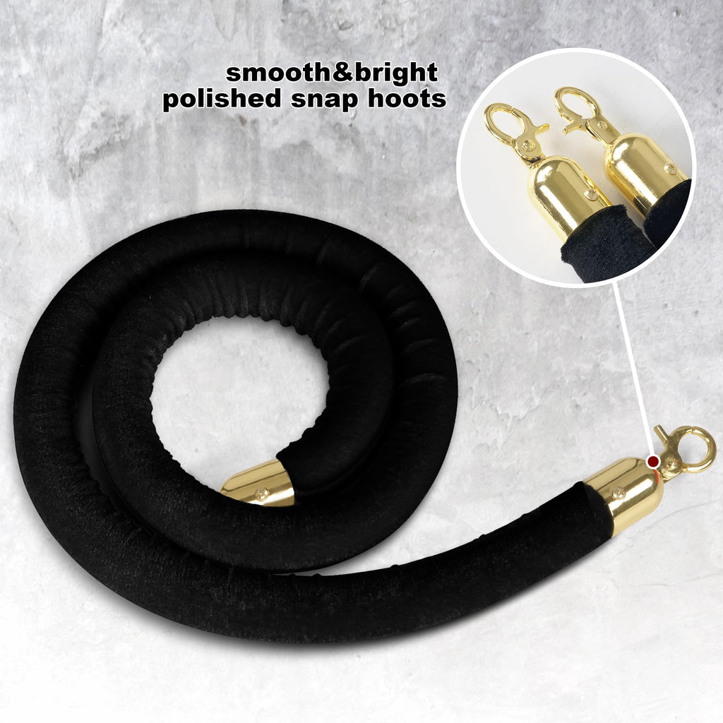 4 Pack Stanchion Post with Velvet Ropes (Weighted Base), Crowd Control Barriers, Red Carpet Runner Poles, Queue Poles