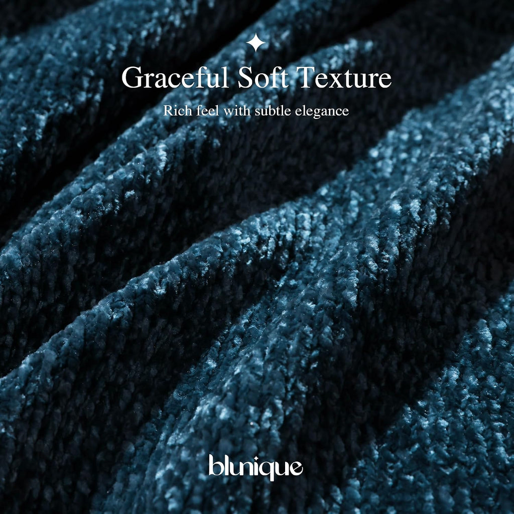 Chenille Throw Blanket, Cozy Soft Blanket Lightweight Decorative Throw, Stylish Home Decor, Ideal for Gifting, Indigo
