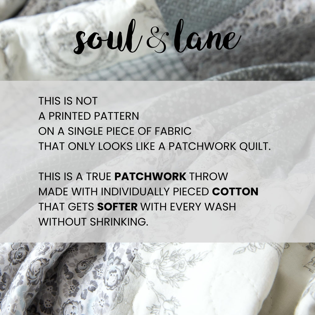 Cotton Quilted Throw Blanket, 50"x60" Sage Green, Memory Lane