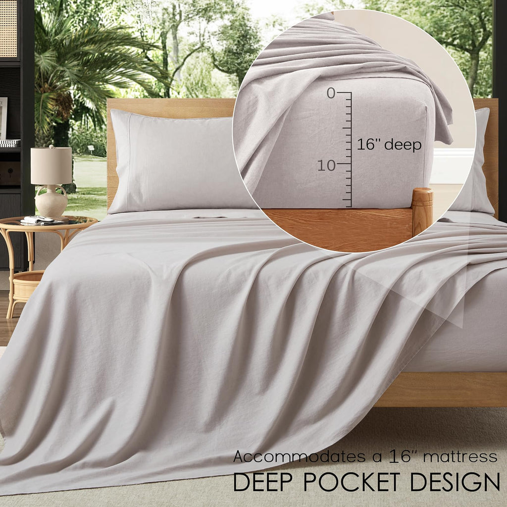 100% Organic Linen Sheets Bed Sheets for Hot Sleepers