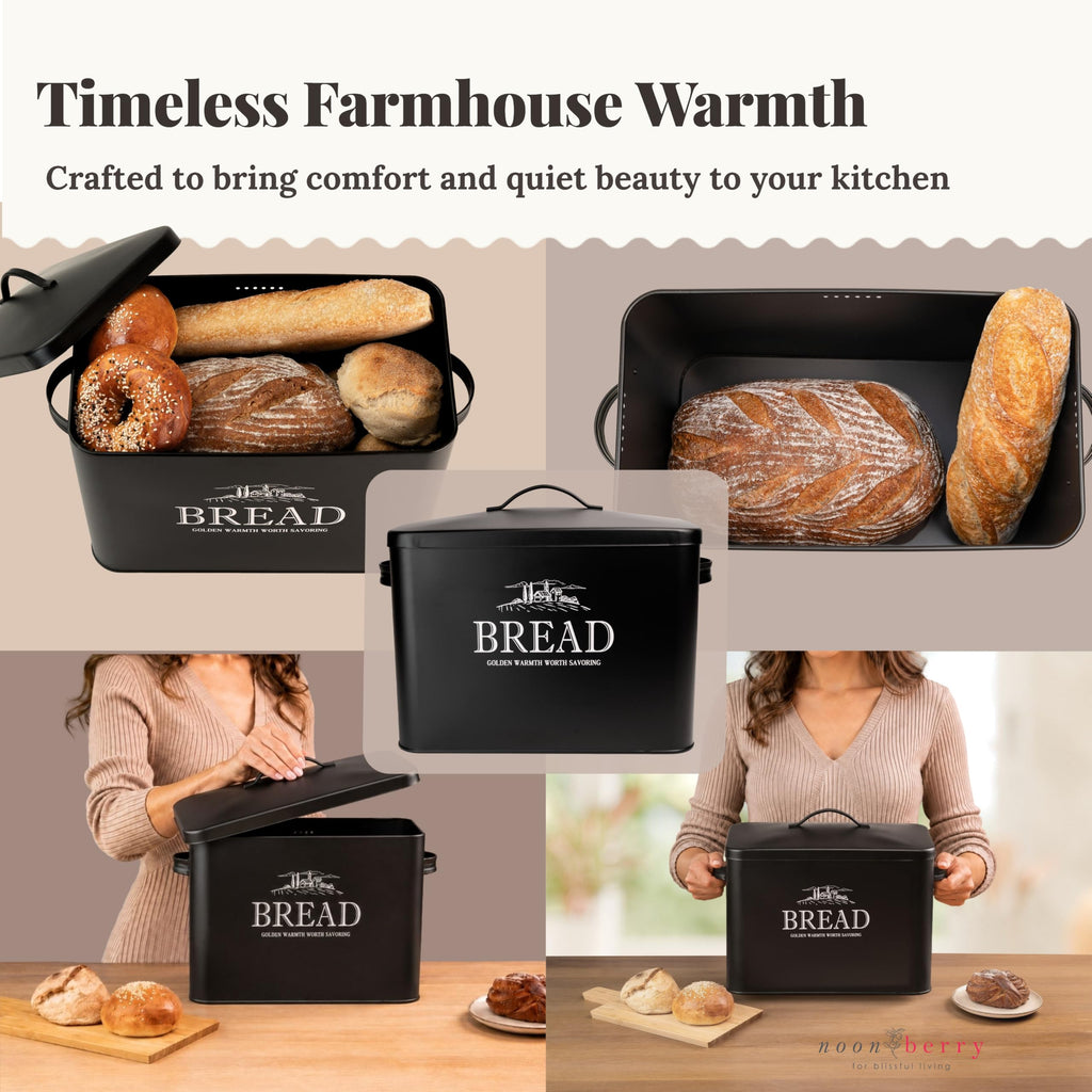 Bread Box - Extra Large Metal Countertop, Farmhouse