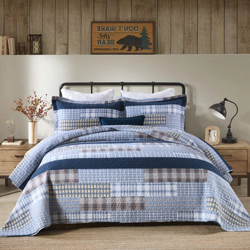 100% Cotton Quilt - Farmhouse Patchwork Quilt Bedding Set