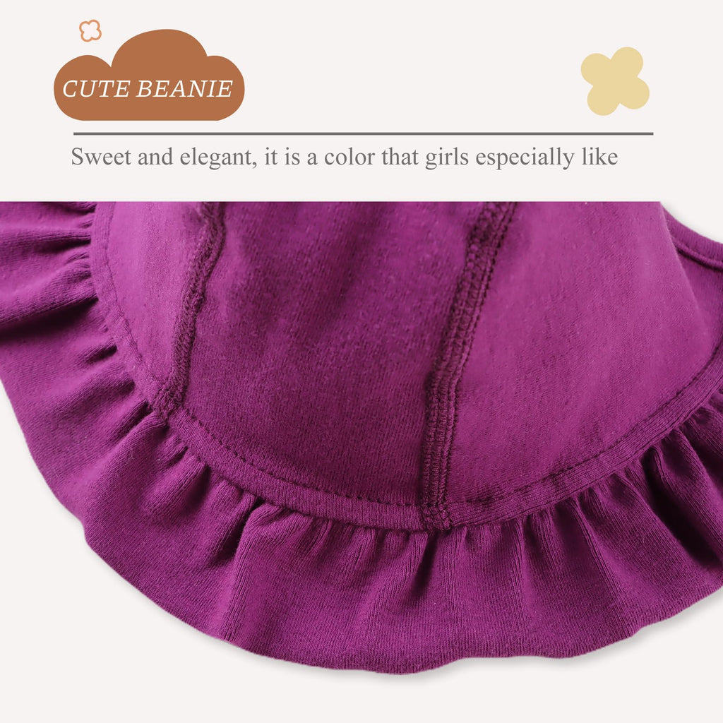 Lovely Baby Girl Hospital Hat Soft Cotton Newborn Beanie Winter Baby Hats for Infant Girls (M, 3Pcs-B)