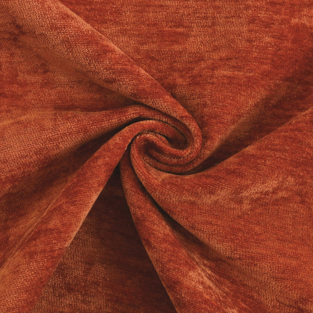 Terracotta Decorative Throw Pillow Covers Soft Chenille Comfy Solid Rust Couch Cushion Case Decor (Set of 2, 18 x 18
