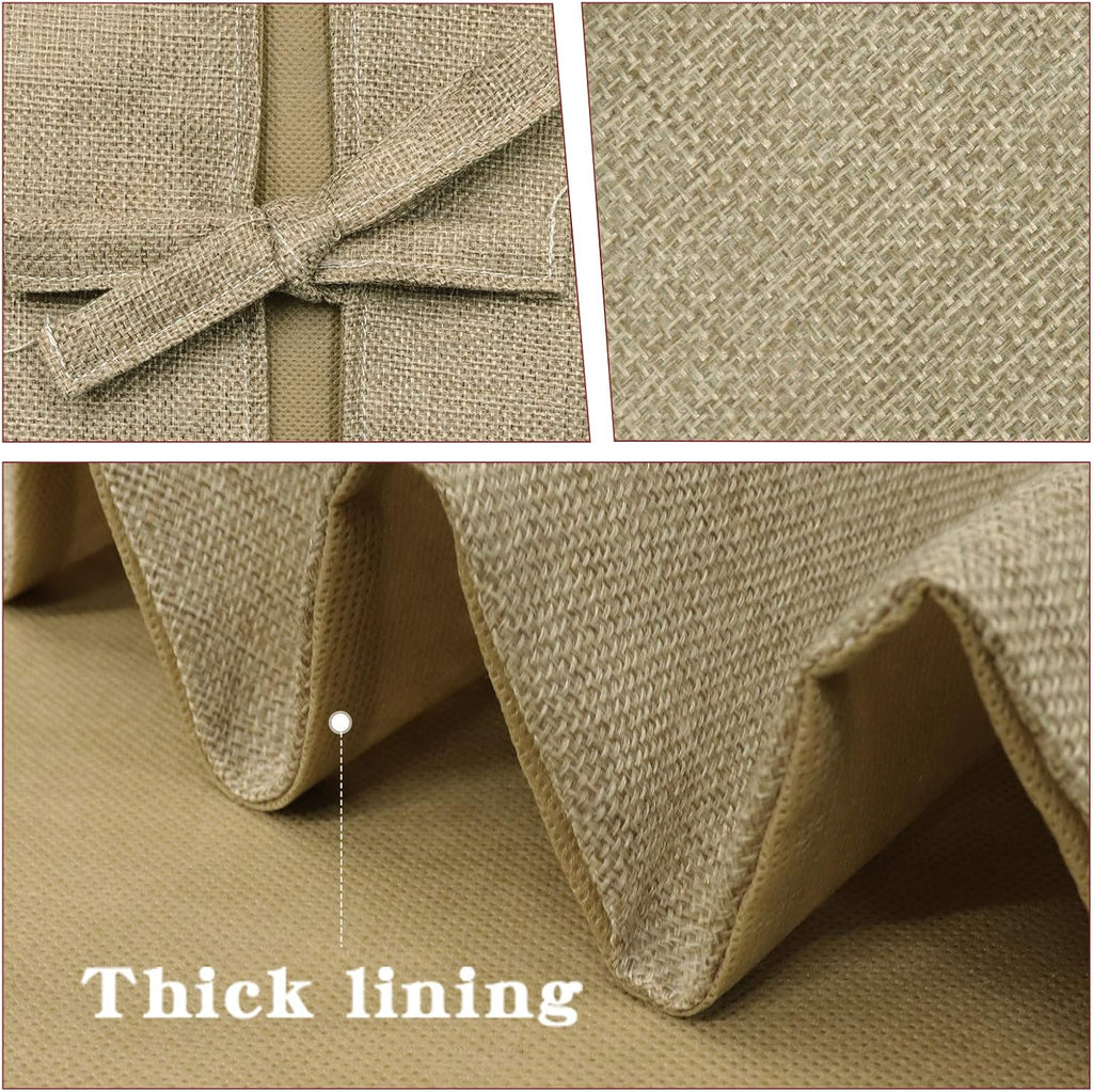Christmas Tree Skirt, 36 inches Small Double-Layer Burlap Plain Tree Skirts, Rustic Jute Tree Skirt for Xmas Holiday