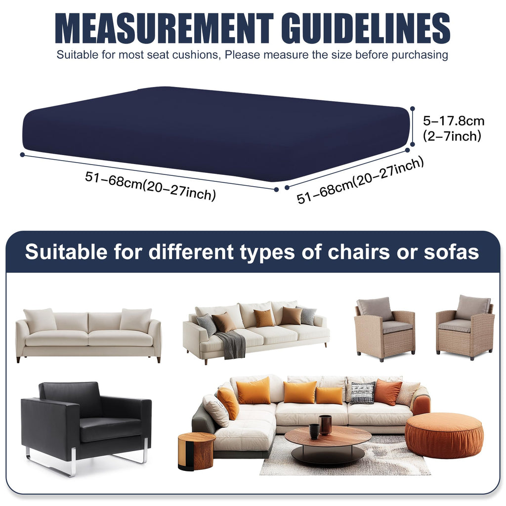 4PCS Patio Cushion Covers, Patio Furniture Couch Seat Slipcovers, Washable Furniture Protector, Replacement for Sofa